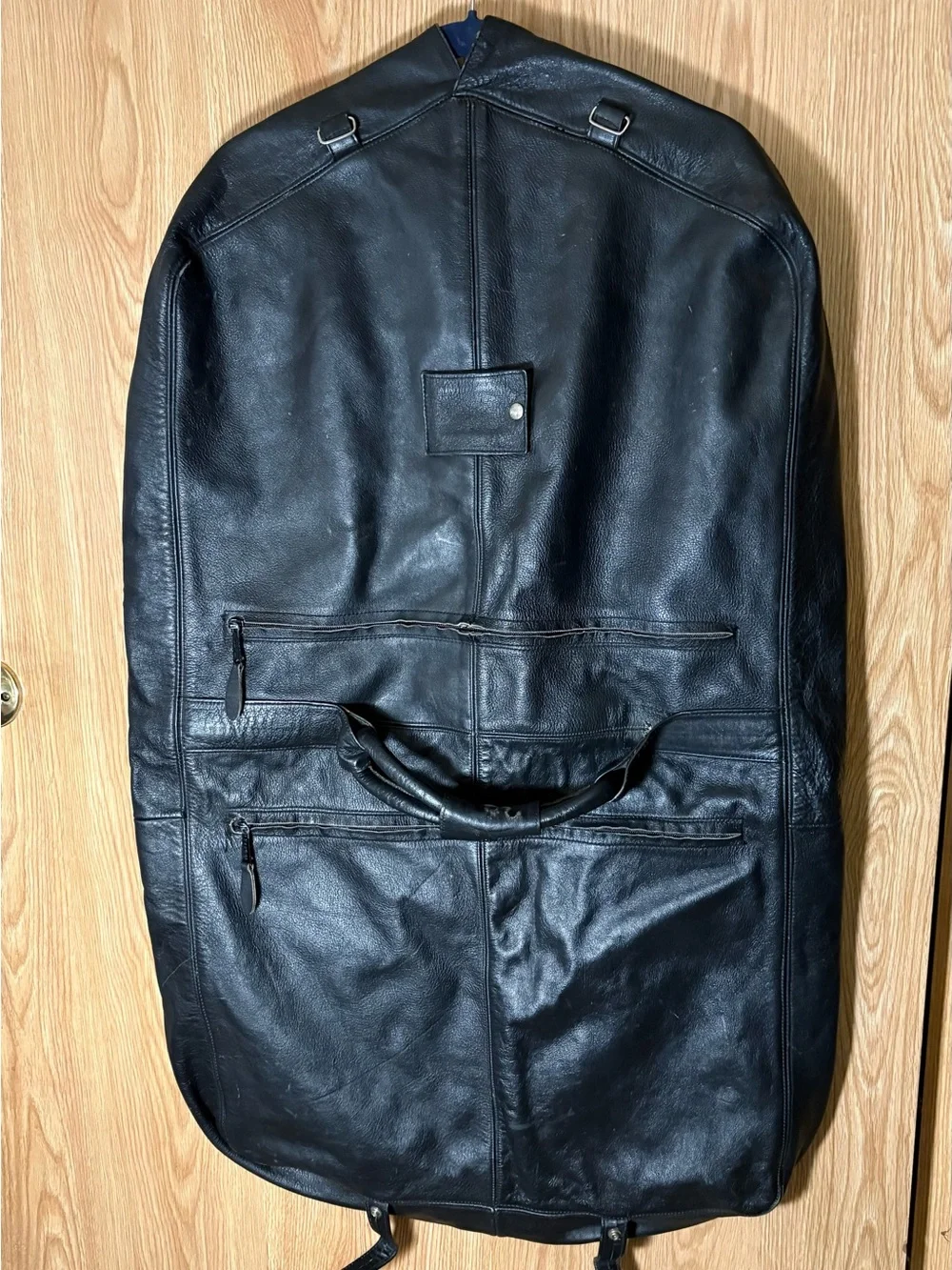 Hand Crafted Black Leather Garment Bag